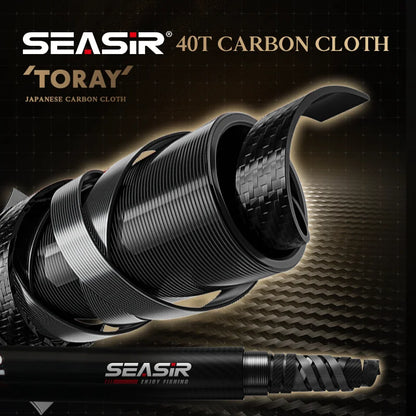 Seasir Stream Spining Baitcasting Fihsing Rods Ultralight Carbon Solid Wood Handle  Fuji A+O 40T Carbon Cloth  Lure Weight 1-10g