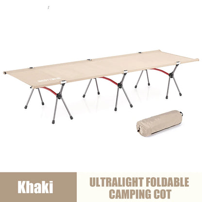 WESTTUNE Camping Cot with Leg Extenders Portable Folding Bed Ultralight Aluminum Alloy Sleeping cot,